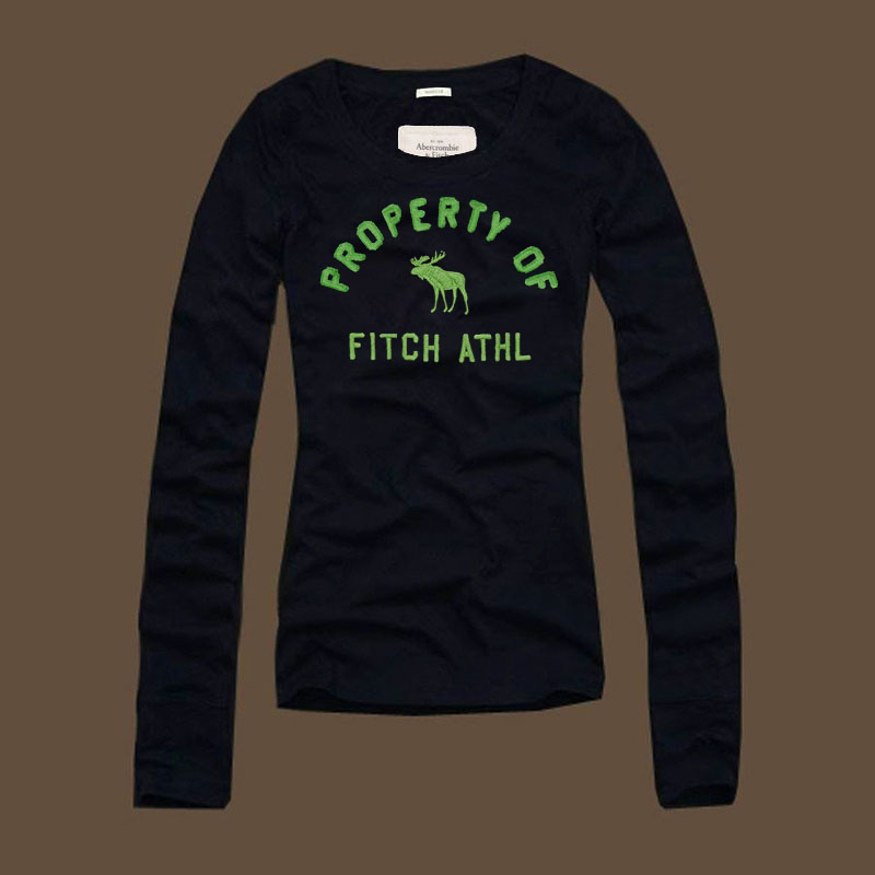 Abercrombie Fitch Mujeres De Cuello Redondo Largo Remera AF8113